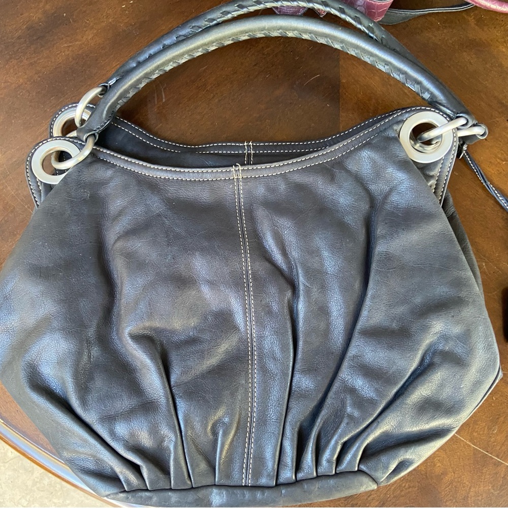 Elegant Black Leather Hobo Bag